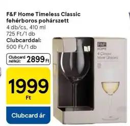 Tesco F&F Home Timeless Classic fehérboros pohárszett ajánlat