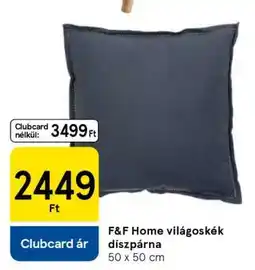 Tesco F&F Home világoskék díszpárna ajánlat