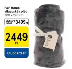 Tesco F&F Home világoskék pléd ajánlat