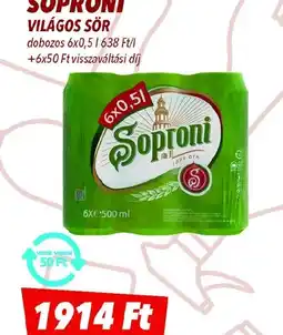 CBA Soproni Világos Sör ajánlat
