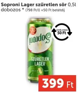 PRIVÁT Soproni Lager szűretlen sör ajánlat