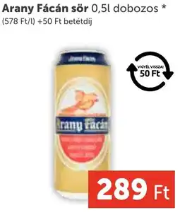 PRIVÁT Arany Fácán sör ajánlat