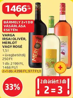 Varga irsai oliver, merlot vagy rosé