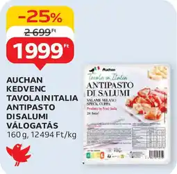 Auchan Auchan kedvenc tavolainitalia antipasto disalumi válogatás ajánlat