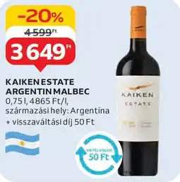 Auchan Kaiken estate argentin malbec ajánlat