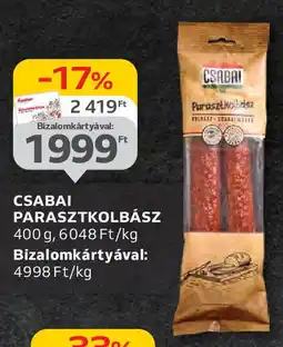 Auchan Csabai parasztkolbász ajánlat