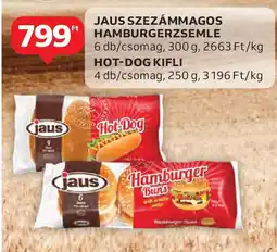 Auchan Jaus szezámmagos hamburgerzsemle, hot-dog kifli ajánlat