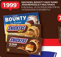 Snickers, bounty vagy mars jégkrémszelet multipack