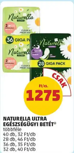 PENNY Naturella Ultra egészségügyi betét ajánlat