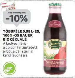Auchan Többféle 0,98 l-es, 100%-os Bauer bio céklalé ajánlat