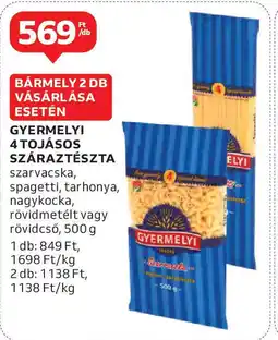 Auchan Gyermelyi 4 tojásos száraztészta ajánlat