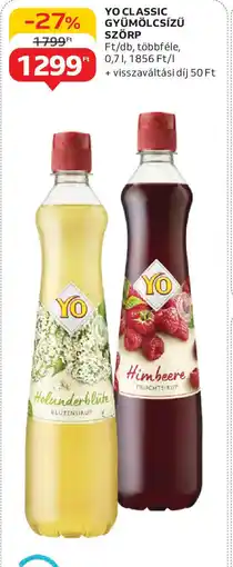 Auchan Yo classic gyümölcsízű szörp ajánlat
