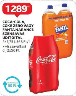 Auchan Coca-cola, coke zero vagy fanta narancs szénsavas üdítőital ajánlat