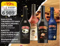 Baileys ír, tiramisu ízű vagy salted caramel krémlikőr stb.