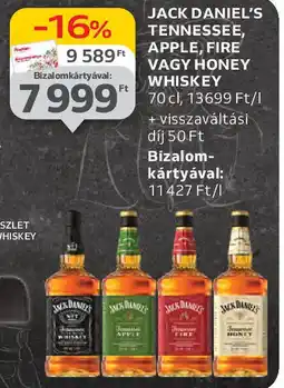 Auchan Jack daniel's tennessee, apple, fire stb. ajánlat