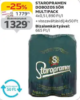 Auchan Staropramen dobozos sör multipack ajánlat