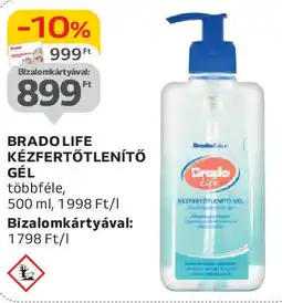 Auchan Brado life kézfertőtlenítő gél ajánlat