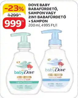 Auchan Dove baby babafürdető, sampon vagy 2in1 babafürdető + sampon ajánlat