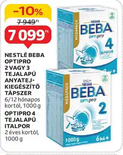 Auchan Nestlé beba optipro 2 vagy 3 tejalapú anyatej- kiegészítő tápszer stb. ajánlat