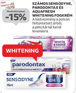 Auchan Számos Sensodyne, parodontax és aquafresh whitening fogkrém ajánlat
