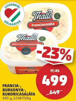 PENNY Francia-, burgonya-, kukoricasaláta ajánlat