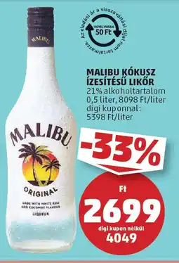 PENNY Malibu Kókusz ízesítésű likőr ajánlat