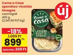 Spar Come a Casa spenótos-ricottás lasagne ajánlat