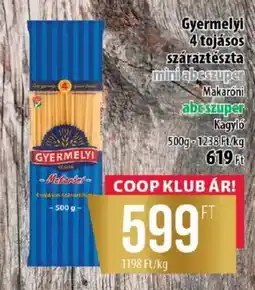 Coop Gyermelyi 4 tojásos száraztészta ajánlat