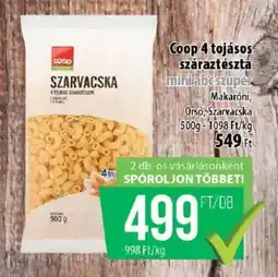 Coop Coop 4 tojásos száraztésztá ajánlat