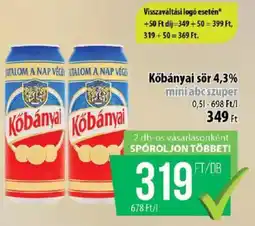 Coop Kőbányai sör 4,3% ajánlat