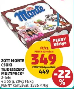 PENNY Zott Monte csoki tejdesszert multipack ajánlat