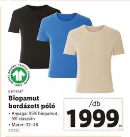Lidl Biopamut bordázott póló ajánlat