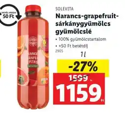 Lidl Solevita Narancs-grapefruit sárkánygyümölcs gyümölcslé ajánlat