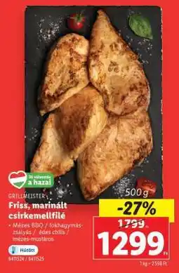 Lidl Friss, marinált csirkemellfilé ajánlat