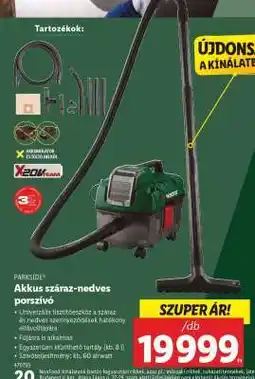 Lidl PARKSIDE Akkus száraz-nedves porszívó ajánlat