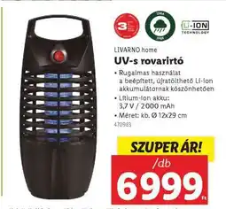 Lidl LIVARNO HOME Uv-s rovarirtó ajánlat