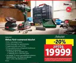 Lidl PARKSIDE Akkus fúró-csavarozó készlet ajánlat
