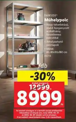 Lidl PARKSIDE Műhelypolc ajánlat