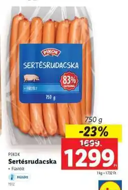 Lidl PIKOK Sertésrudacska ajánlat