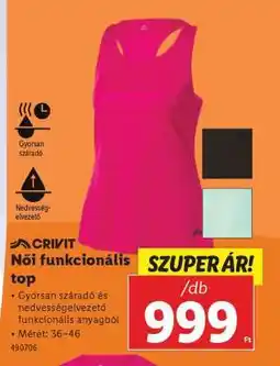 Lidl CRIVIT Női funkcionális top ajánlat