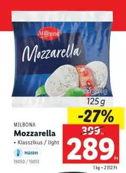Lidl MILBONA Mozzarella ajánlat