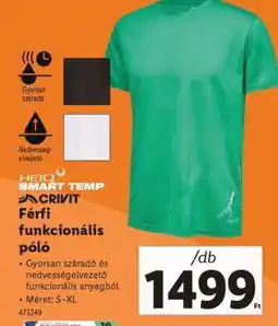 Lidl Férfi funkcionális póló ajánlat