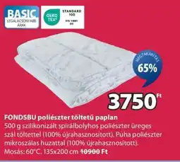 JYSK FONDSBU poliészter töltetű paplan ajánlat