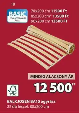 JYSK BALKJOSEN BA10 ágyrács ajánlat