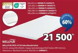 JYSK WELLPUR FRYA GT30 fekvőbetét fehér ajánlat