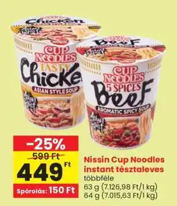 Spar Nissin Cup Noodles instant tésztaleves ajánlat