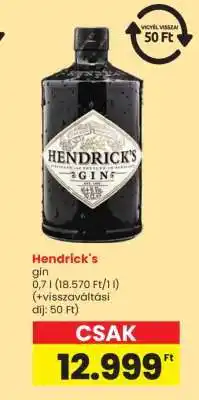 Spar Hendrick's Gin ajánlat