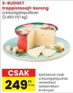 Spar Market S-BUDGET trappistasajt-korong ajánlat