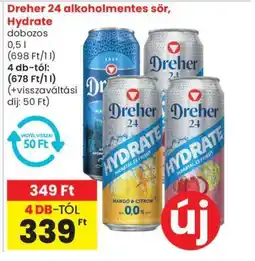 Spar Market Dreher 24 alkoholmentes sör, Hydrate ajánlat