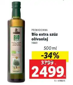Lidl PRIMADONNA Bio extra szűz olívaolaj ajánlat
